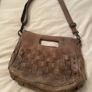 Leather BED/STU distressed olive leather bag